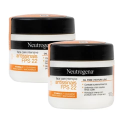 Kit com 2 Hidratante Facial Neutrogena Face Care Intensive Antissinais FPS22 100g