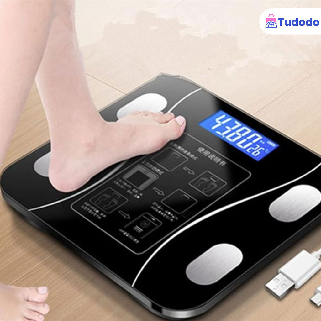 Balança Corporal Digital Profissional De Bioimpedância Com Display Bluetooth Lcd Fitness App Workout . Capacidade180kg