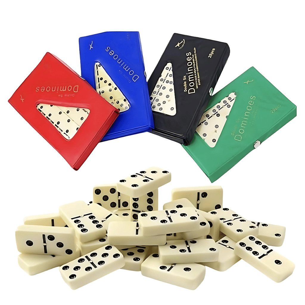 Jogo Dominó Profissional Modelo Osso Estojo 28 Peças de 7mm Competição Familiar Entretenimento