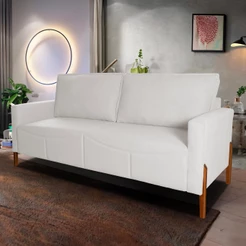 Sofá Living Florença 2,10m Bouclê Off White - King House