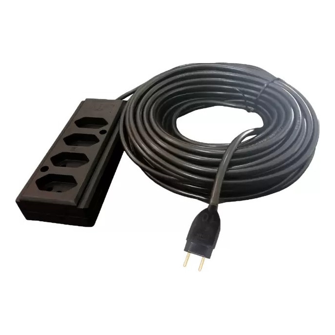 Extensão Elétrica Fio  Cabo Pp 2x2,5mm Prof  3 Tomadas 10 Mt