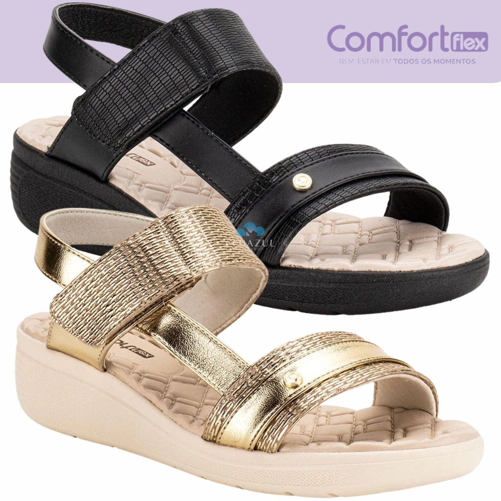 Sandália Feminina Anabela Comfortflex Soft Glam Conforto