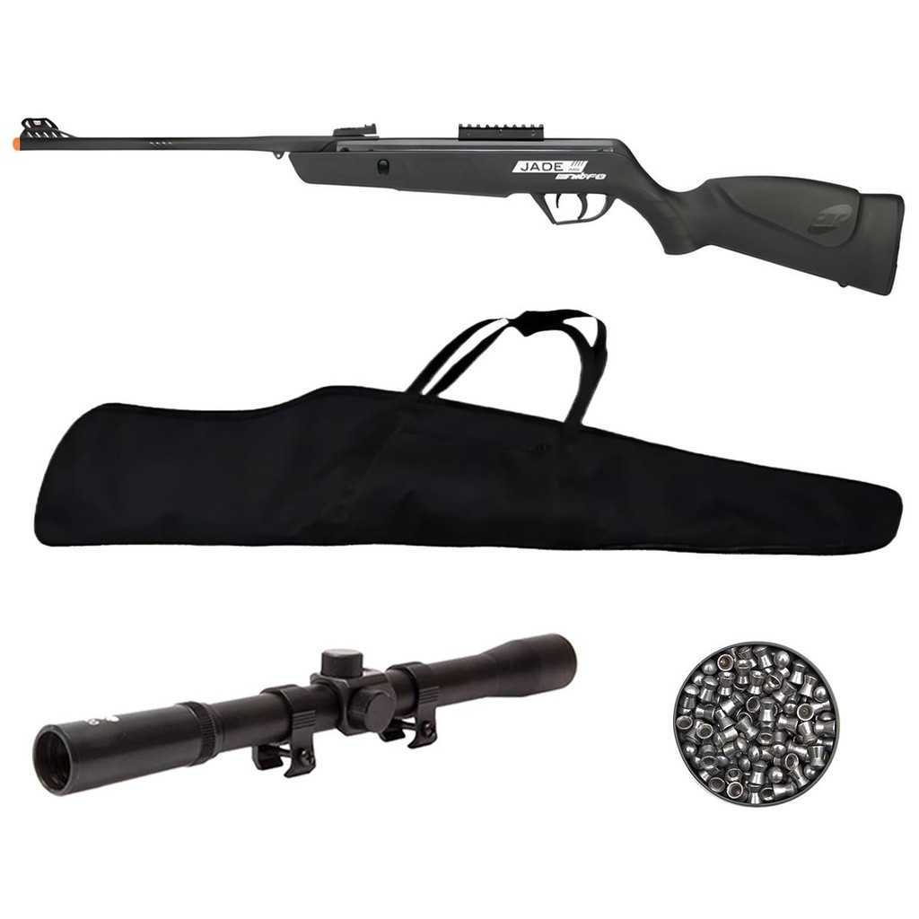 Carabina de Pressão Jade Mais Nitro 5.5mm - CBC + Capa + Chumbo + Luneta 4x20 em Oferta na Shopee
