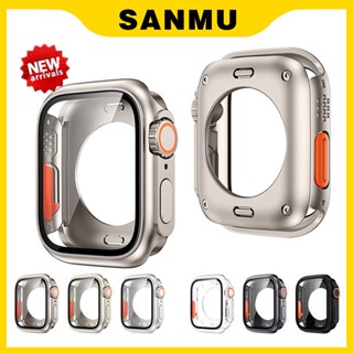 SANMU Capa protetora para relógio Apple Ultra 8 7 44mm 45mm 40mm 41mm Cobertura total Substituição da capa de vidro temperado Ultra Bumper Case Relógio Apple 45mm