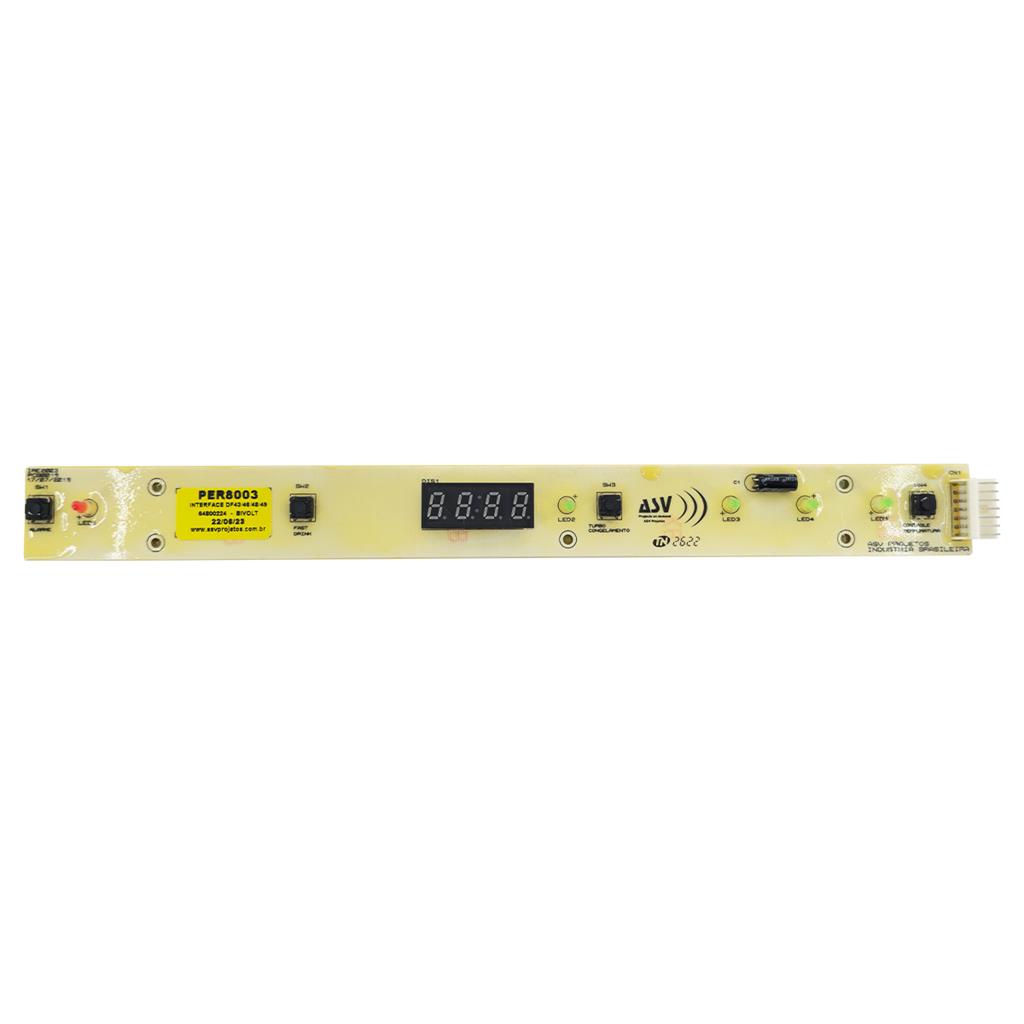 Placa Interface Refrigerador Electrolux DF46 ASV 64800224 Similar Electrolux DF43 DF46 DF49 DFW49 DCW49 DF48X DW48X DF48 DFW48