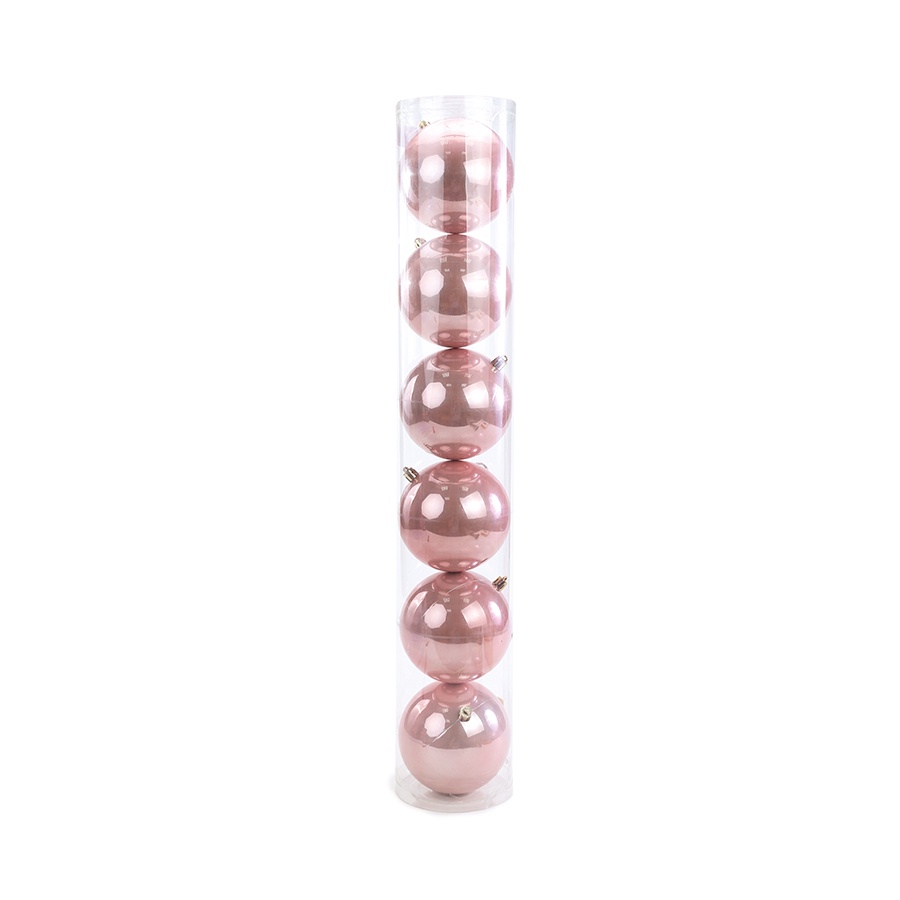 Bola de Natal em Tubo - Perolado Rose Gold - 5cm - 6 unidades - Cromus - Rizzo em Oferta na Shopee