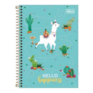 Caderno espiral capa dura 1/4 80 folhas Hello Tilibra