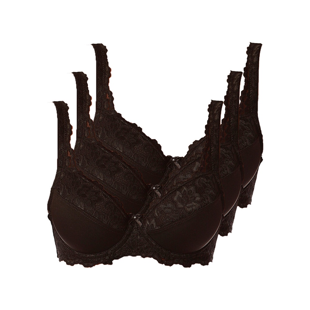 Kit com 3 Sutiãs com Aro e Bojo Iridien Demillus 65204 Taça B