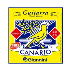 Kit 5 Encordoamento Guitarra Giannini Canário GESGT9 0.009 Aço