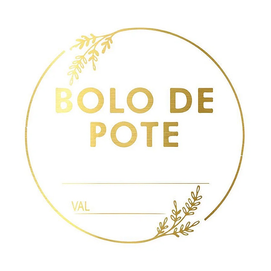 Adesivo Bolo de Pote - Ref.2002 - Hot Stamping - Dourado - 50 unidades - Stickr - Rizzo