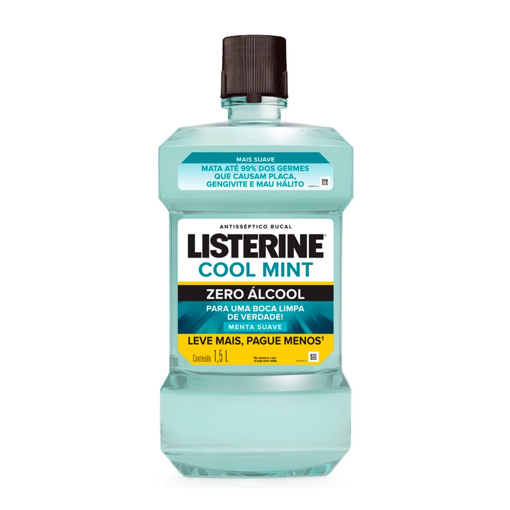 Enxaguante Bucal Listerine Cool Mint Zero Álcool Menta Suave 1,5L