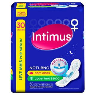 Absorvente INTIMUS Noturno Seca Com Abas - 30 Unidades