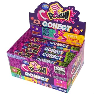 Chiclete Poosh Connect Uva C/ Tutti Frutti 15 Unidades 20g Arcor