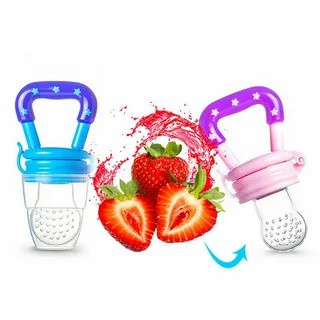 Chupeta Alimentadora Mordedora com Bico em Silicone para Frutas, Papinhas para Bebes