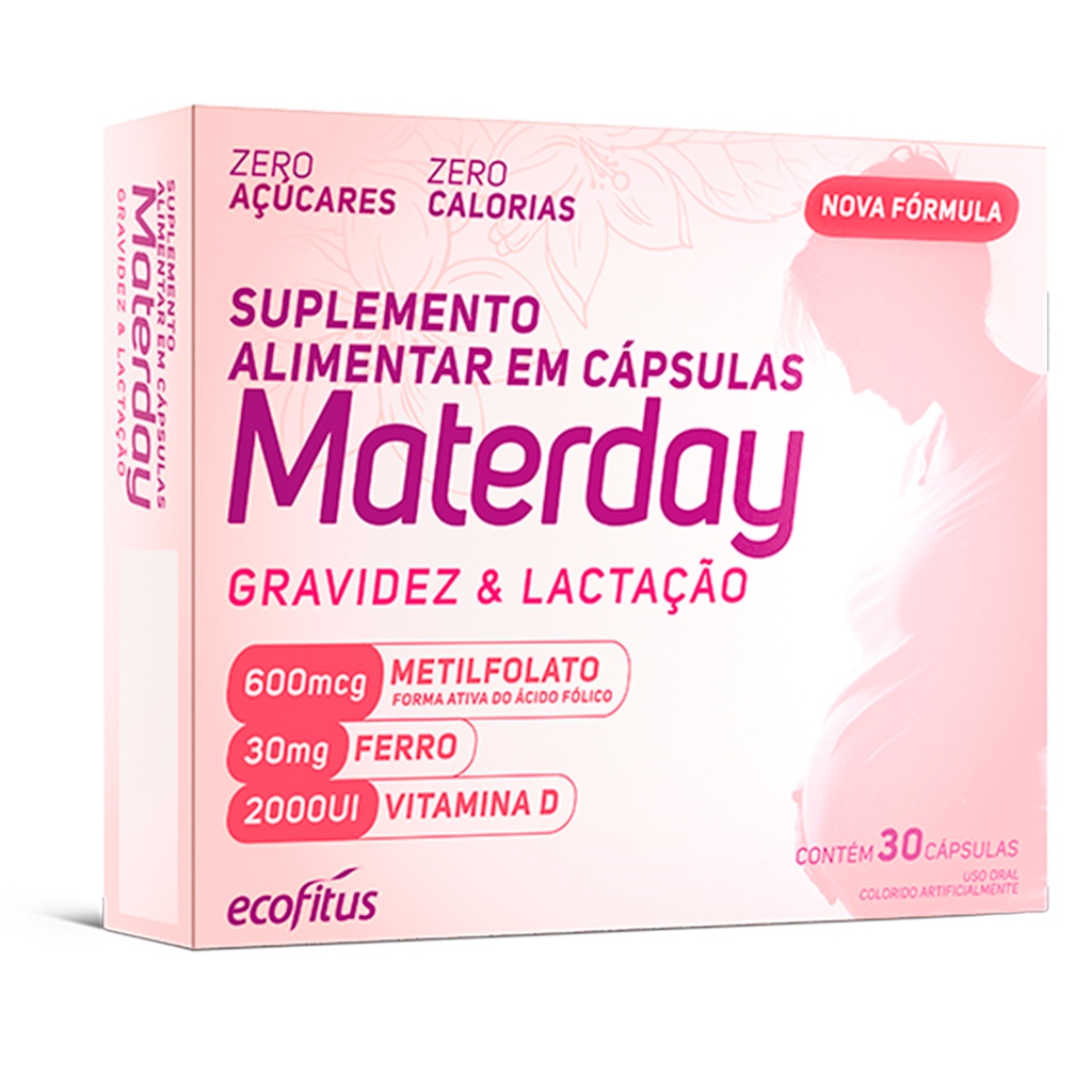 Vitaminas Materday Gravidez Lactação – Ecofitus C/30 Cápsulas