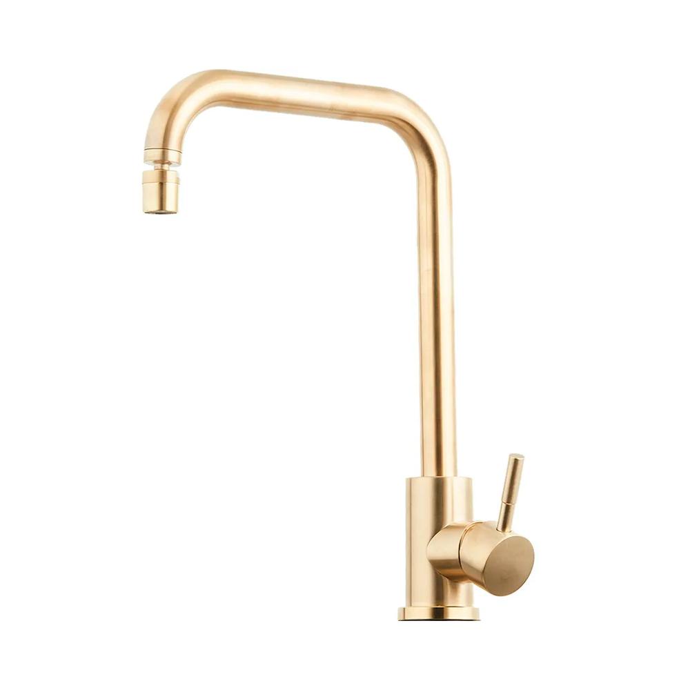 Torneira para cozinha Misturador Monocomando em Aço Inox Escovado Potengí Pingoo - Dourado - Home & Living