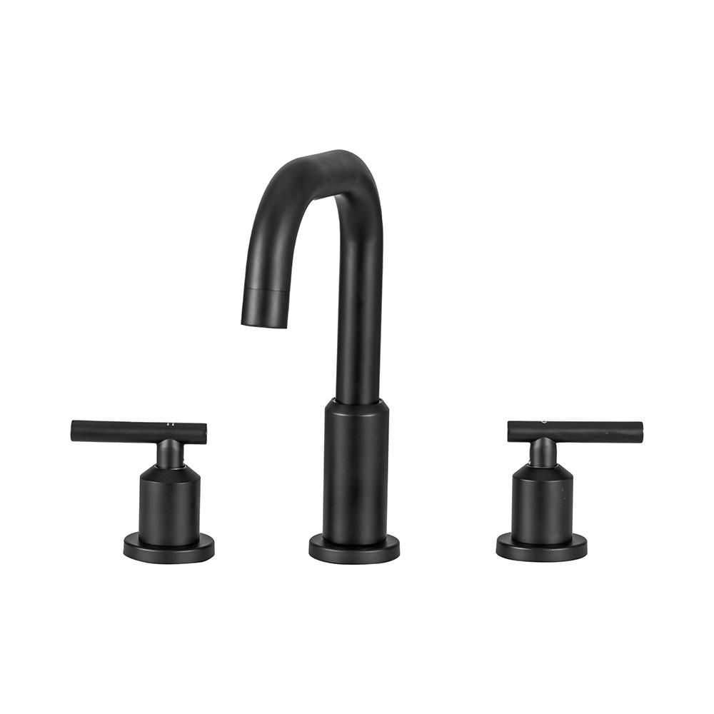 Torneira Para Banheiro Inox Misturador Duplo Comando Tefé Pingoo - Preto - Home & Living