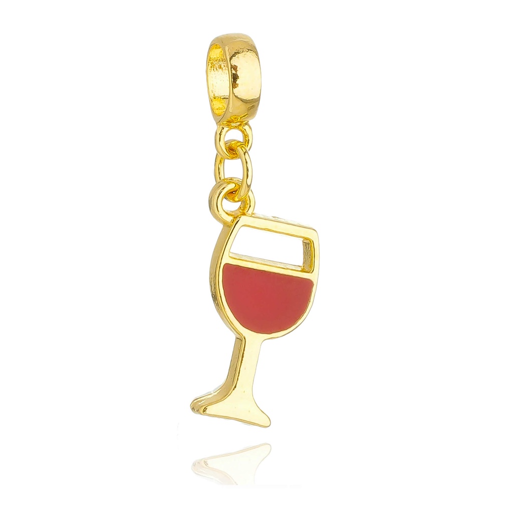Pingente Berloque Taça de Vinho Banhado a Ouro 18k em Oferta na Shopee