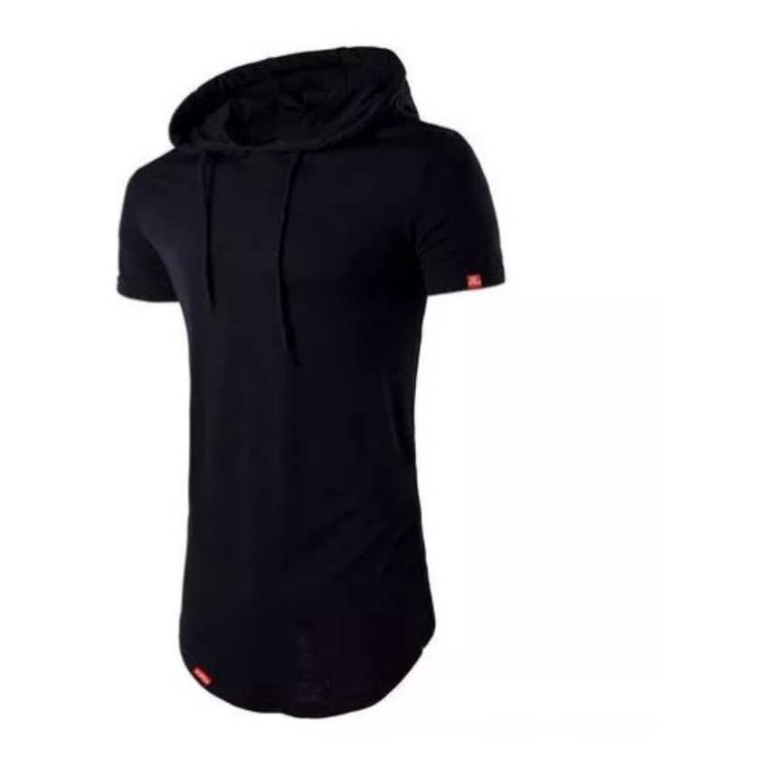 Camisa Longline Oversized Com Capuz Swag Básica Vcstilo
