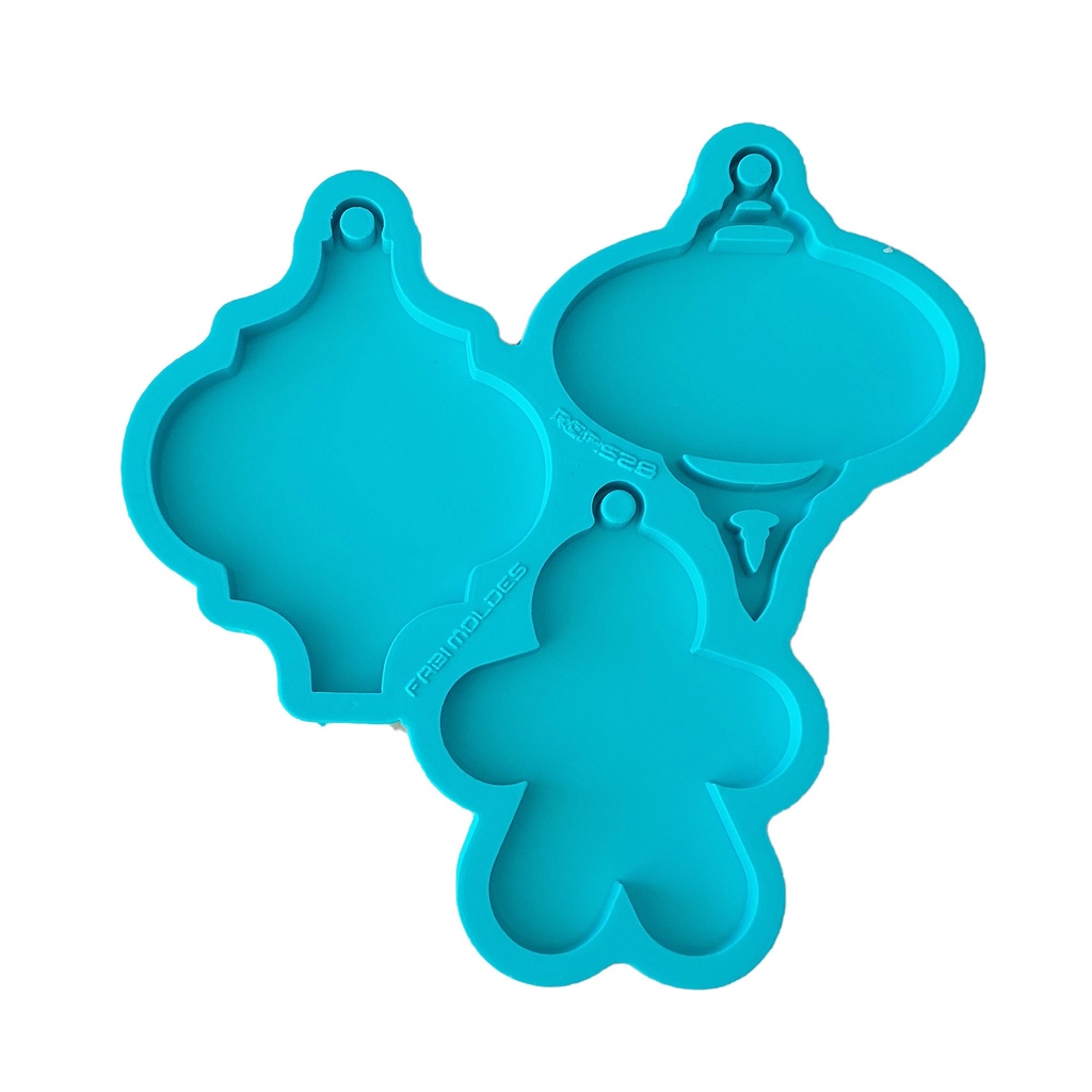 Molde Silicone Resina Enfeite Natal Pião tag Ginger Pendurar Criar Decorar