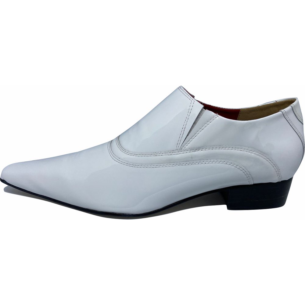 Sapato Masculino Italiano em Couro Social Executivo Branco Baudelaire Bico Fino Ref: 314 Branco