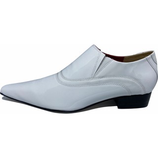 Sapato Masculino Italiano em Couro Social Executivo Branco Baudelaire Bico Fino Ref: 314 Branco