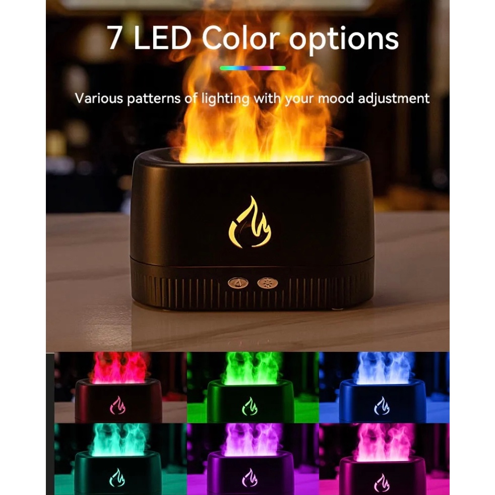Umidificador Difusor de Ar Estiloso Chama de Simulação RGB em Oferta na Shopee
