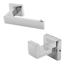 Kit Acessórios Quadrado Banheiro Lavatório Lavabo Inox 304