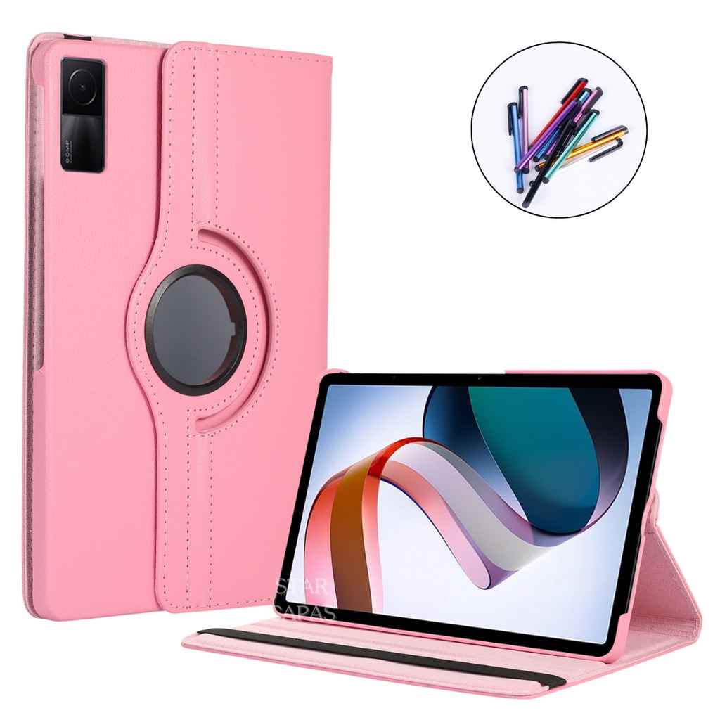 Case Couro Giratória 360° Para Tablet Xiaomi Redmi Pad 10.6 Polegadas + Caneta Touch