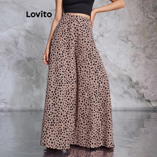 Lovito Calças com Zíper de Estampa de Leopardo para Mulheres LBE02036 (Multi-Cor)