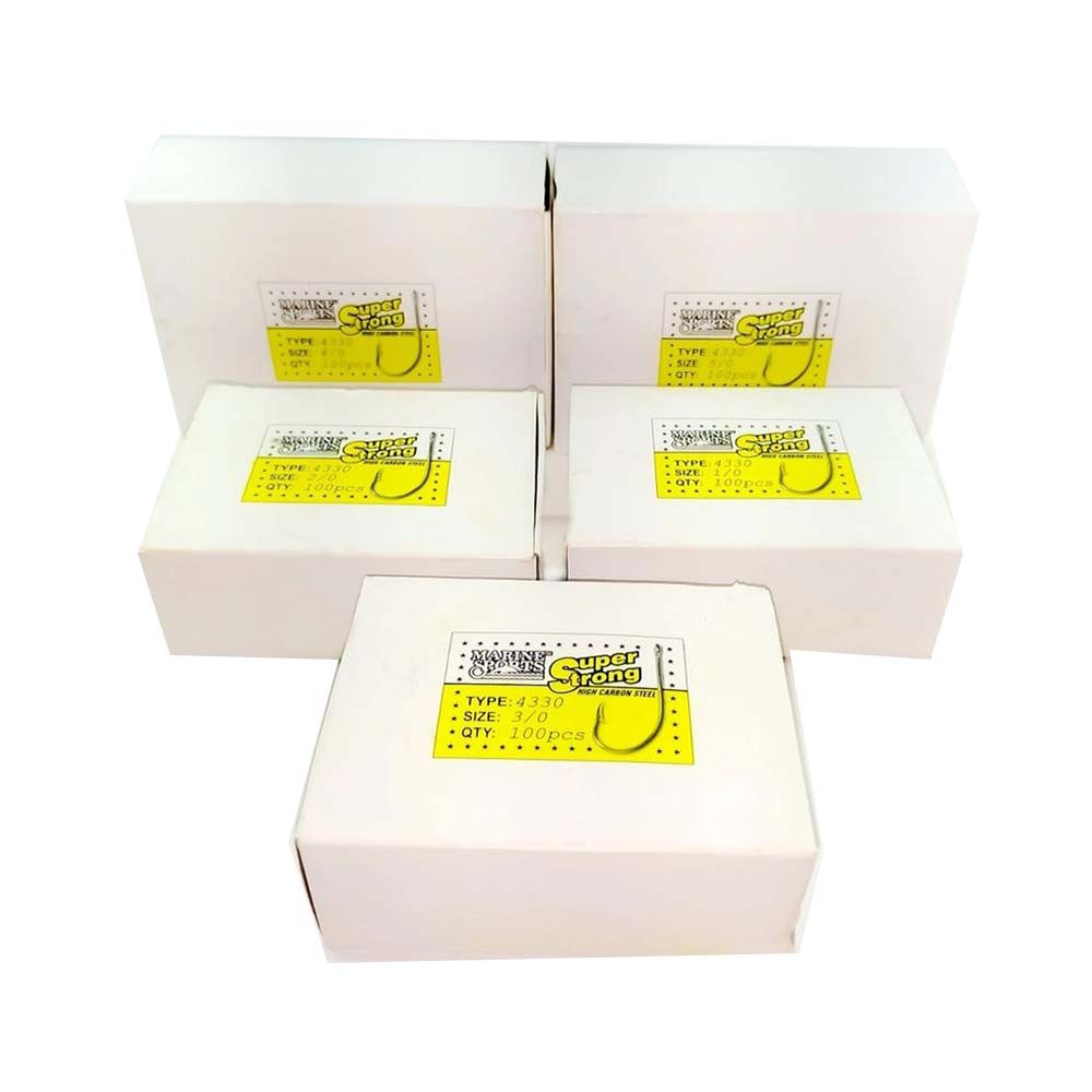 Kit Anzol Marine Sports 4330 1/0 2/0 3/0 4/0 5/0 500 Unidade