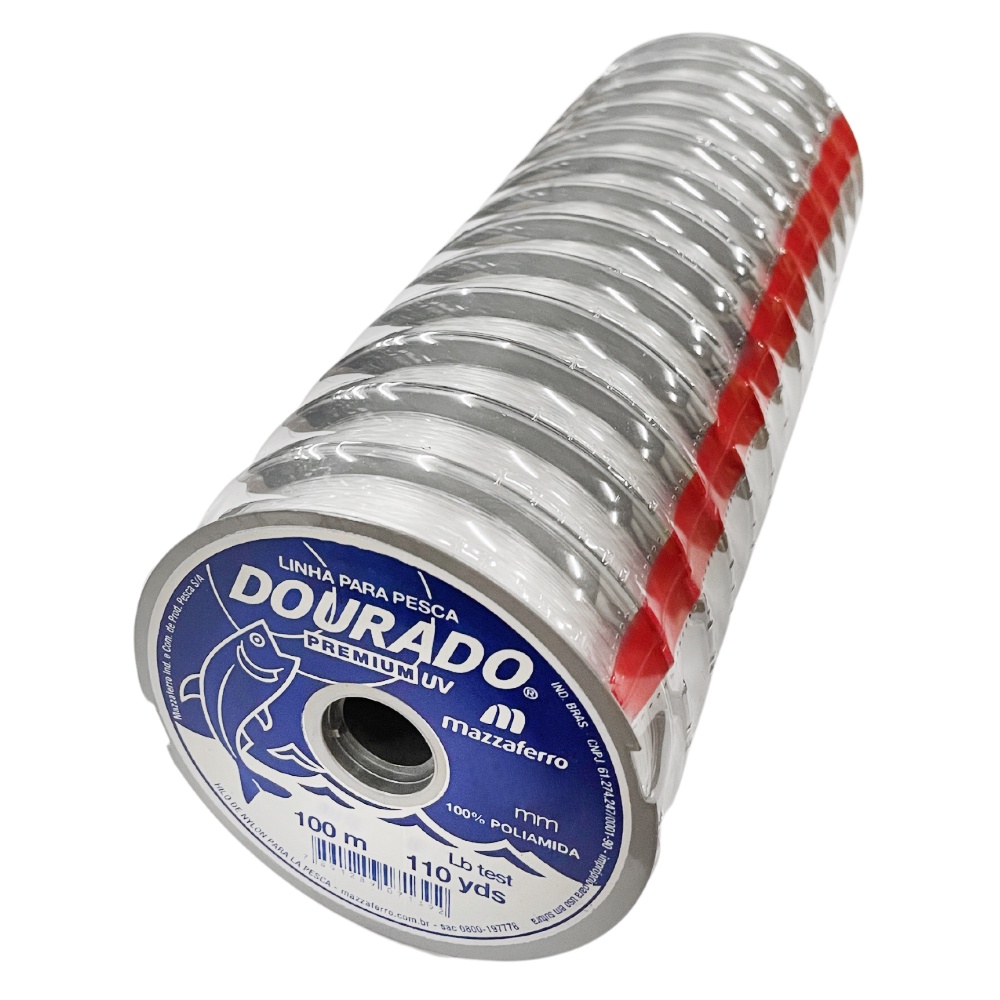 10pç Linha Mono Dourado Premium 0,60mm 37lb 100m Mazzaferro em Oferta na Shopee