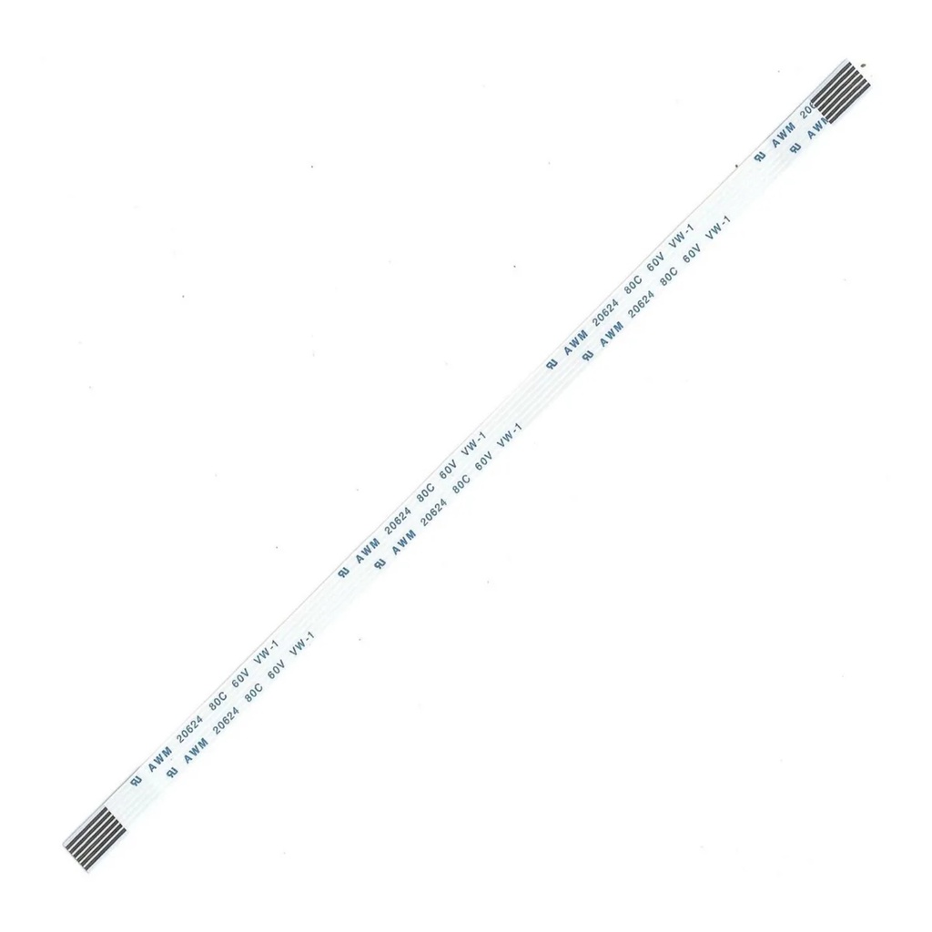 10x Cabo Flat 6 vias x 34cm - Passo de 1,25mm - Invertido
