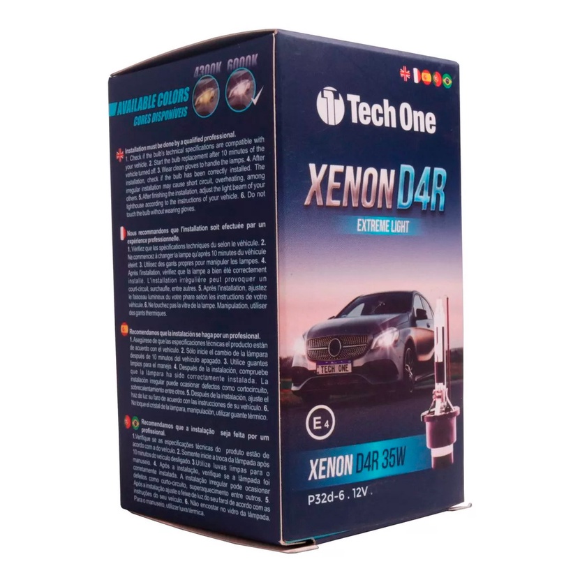 Lâmpada Automotiva Xênon D4R 35W 12V Luz Alta Intensidade Cor 6000K Vidro Quartzo Com Proteção UV em Oferta na Shopee