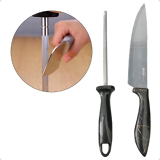 Conjunto Faca + Afiador Para Churrasco E Cozinha Profissional Top em Oferta na Shopee