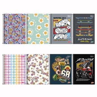 Caderno espiral capa dura 1/4 200 folhas D Mais Tilibra