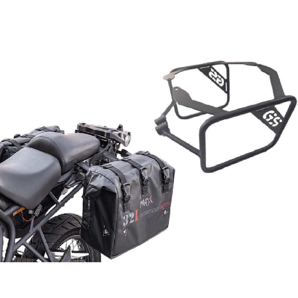 SUPORTE AFASTADOR +  ALFORGE BOLSA LATERAL DE CAPOTA MARITIMA IMPERMEAVEL P/ BMW R1200 R1250 GS