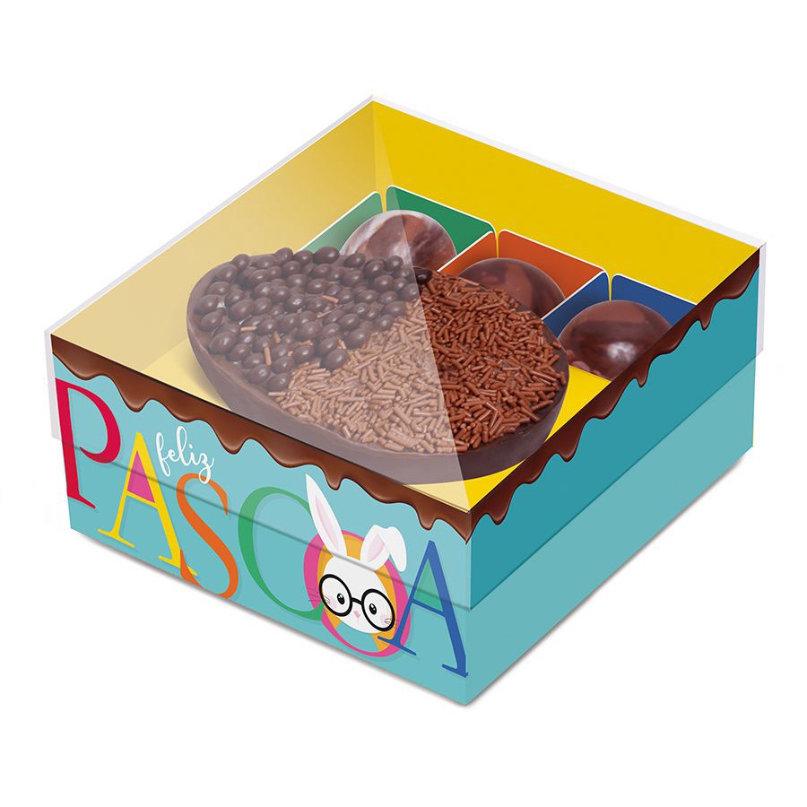 Caixa New Practice Meio Ovo com Bombons Páscoa Cores Azul de 100g - 06 unidades - Cromus Páscoa - Rizzo Distribuidora em Oferta na Shopee