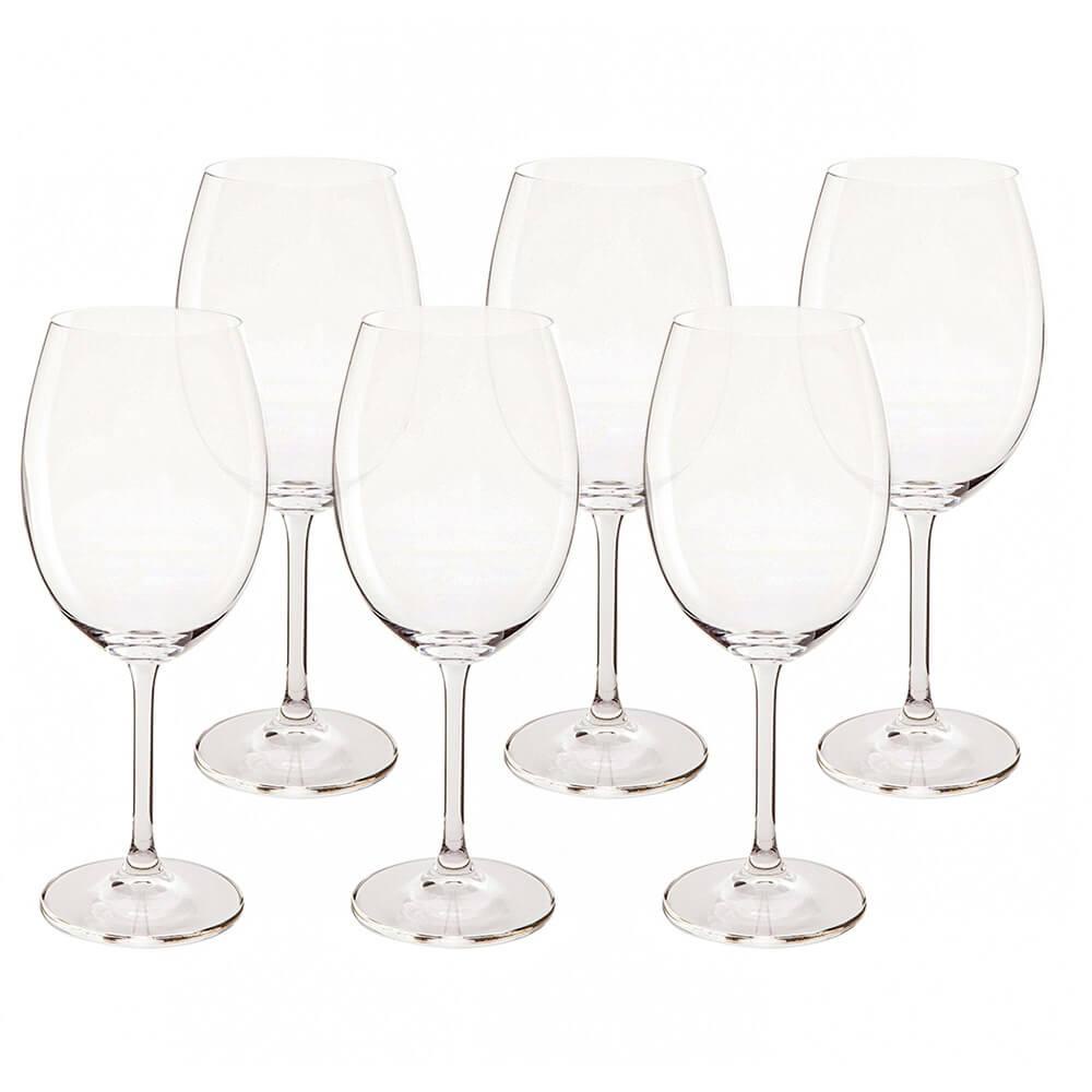 Conjunto de Taças de Vinho Bohemia Cristal 6 peças 580ml 4S032/580 em Oferta na Shopee
