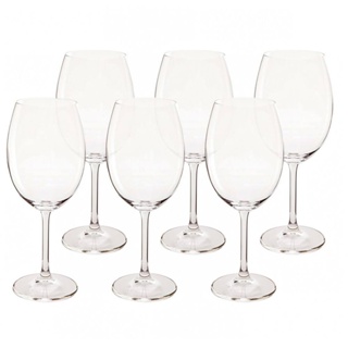 Conjunto de Taças de Vinho Bohemia Cristal 6 peças 580ml 4S032/580 em Oferta na Shopee