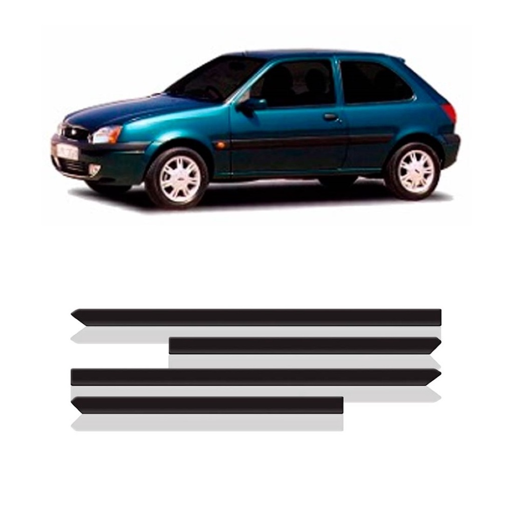 Jogo Friso Lateral Fiesta 2000 2001 2002 2 Portas 4 Peças