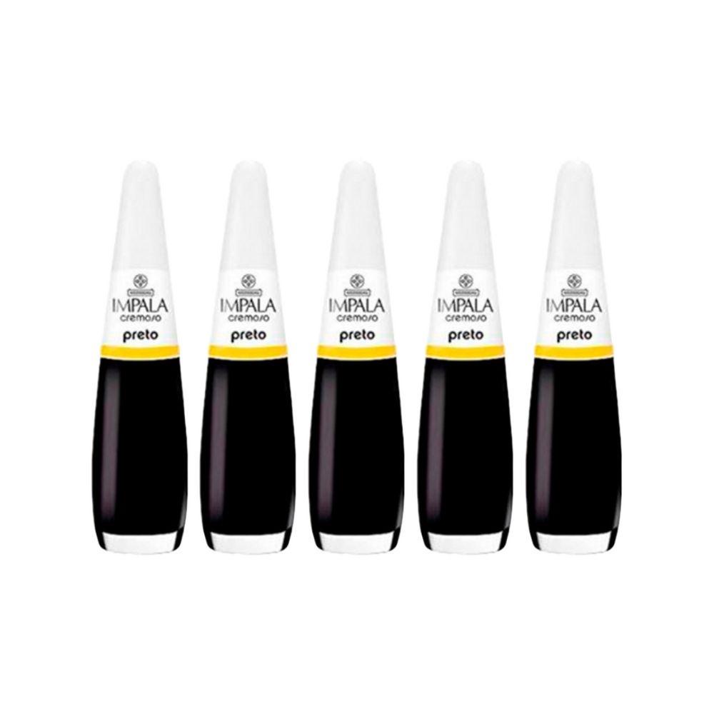 Kit Esmalte Impala Cremoso Preto (5 unidades) - Beauty