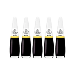 Kit Esmalte Impala Cremoso Preto (5 unidades)