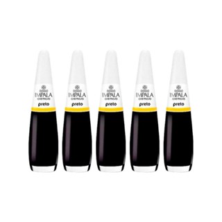 Kit Esmalte Impala Cremoso Preto (5 unidades)