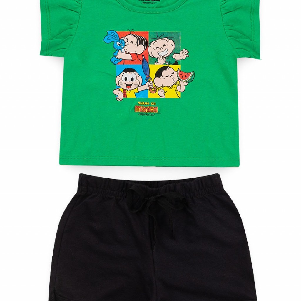 Conjunto Feminino Turma da Mônica Feliz - Baby & Kids Fashion