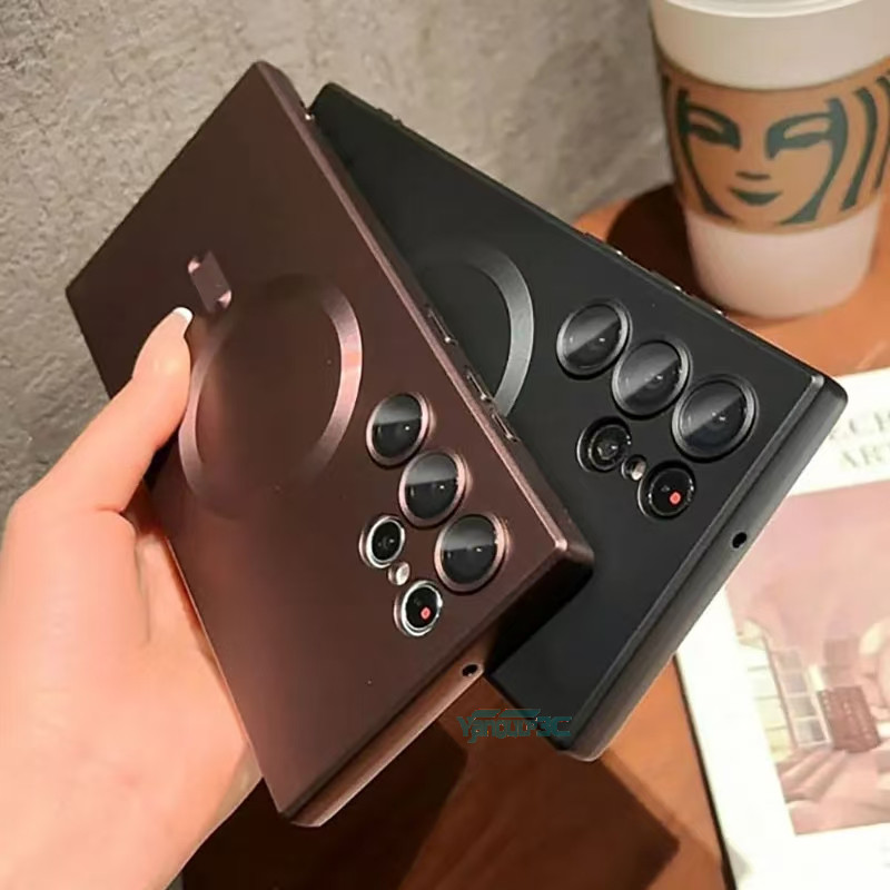 Capa De Carga Magnética De Silicone À Prova De Choque Para Samsung Galaxy S24 S23 Ultra S25 Plus S21 FE Macia De TPU em Oferta na Shopee