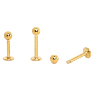 Piercing Labret em Aço inox PVD Dourado Rosca Externa para Tragus, Hélix, Conch, Lóbulo, Medusa, Monroe  12 pc em Oferta na Shopee