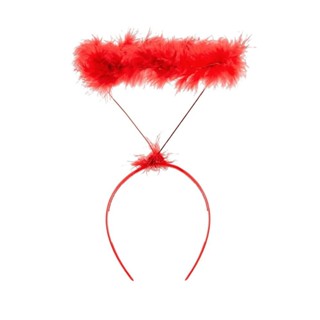 Tiara De Anjo Vermelha Simples Com Plumas em Oferta na Shopee