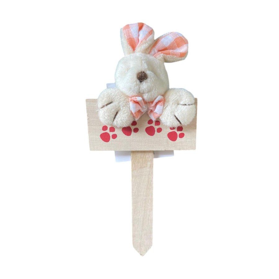 Mini Placa Patinhas Coelho de Páscoa com Laço laranja - 18cm - 1 unidade - Rizzo em Oferta na Shopee