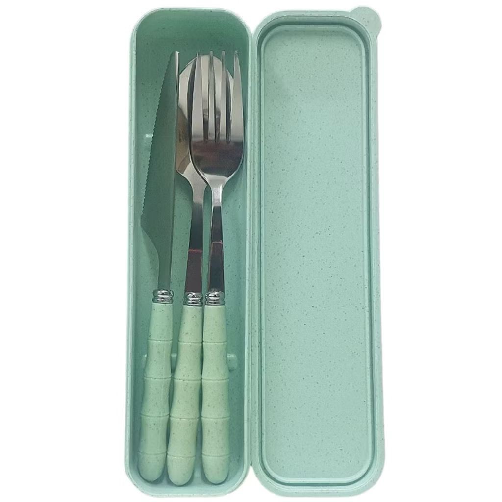 Kit Jogo de Talher Marmita com Case Estojo 3 peças trabalho